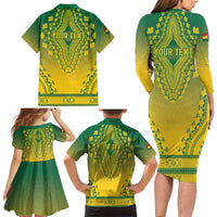 Personalized Ghana African Dashiki Family Matching Long Sleeve Bodycon Dress and Hawaiian Shirt - Wonder Print Shop