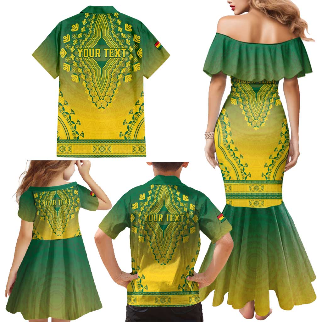 Personalized Ghana African Dashiki Family Matching Mermaid Dress and Hawaiian Shirt - Wonder Print Shop