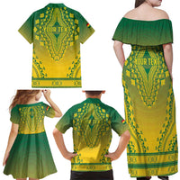 Personalized Ghana African Dashiki Family Matching Off Shoulder Maxi Dress and Hawaiian Shirt - Wonder Print Shop