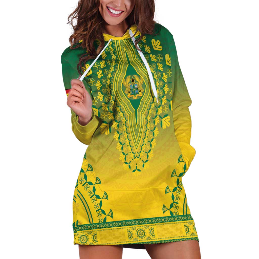 Personalized Ghana African Dashiki Hoodie Dress - Wonder Print Shop