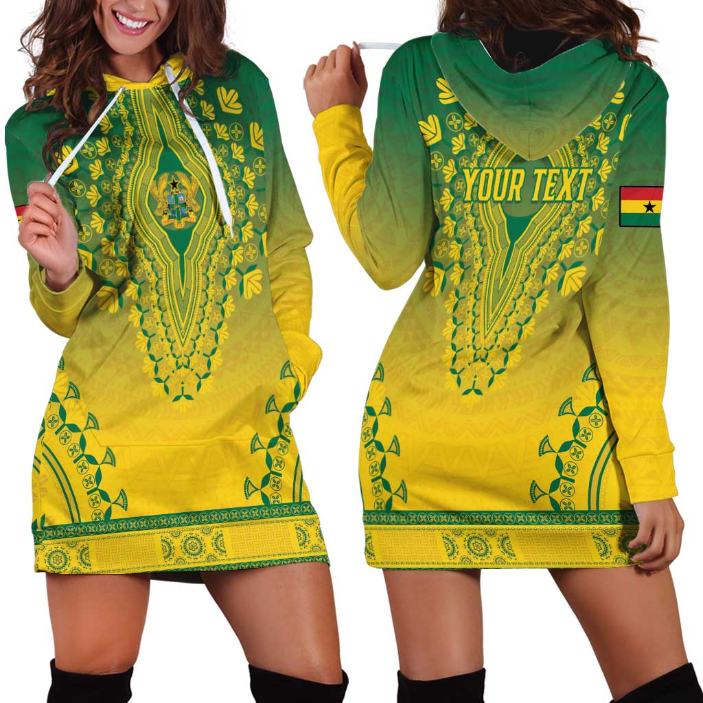 Personalized Ghana African Dashiki Hoodie Dress - Wonder Print Shop
