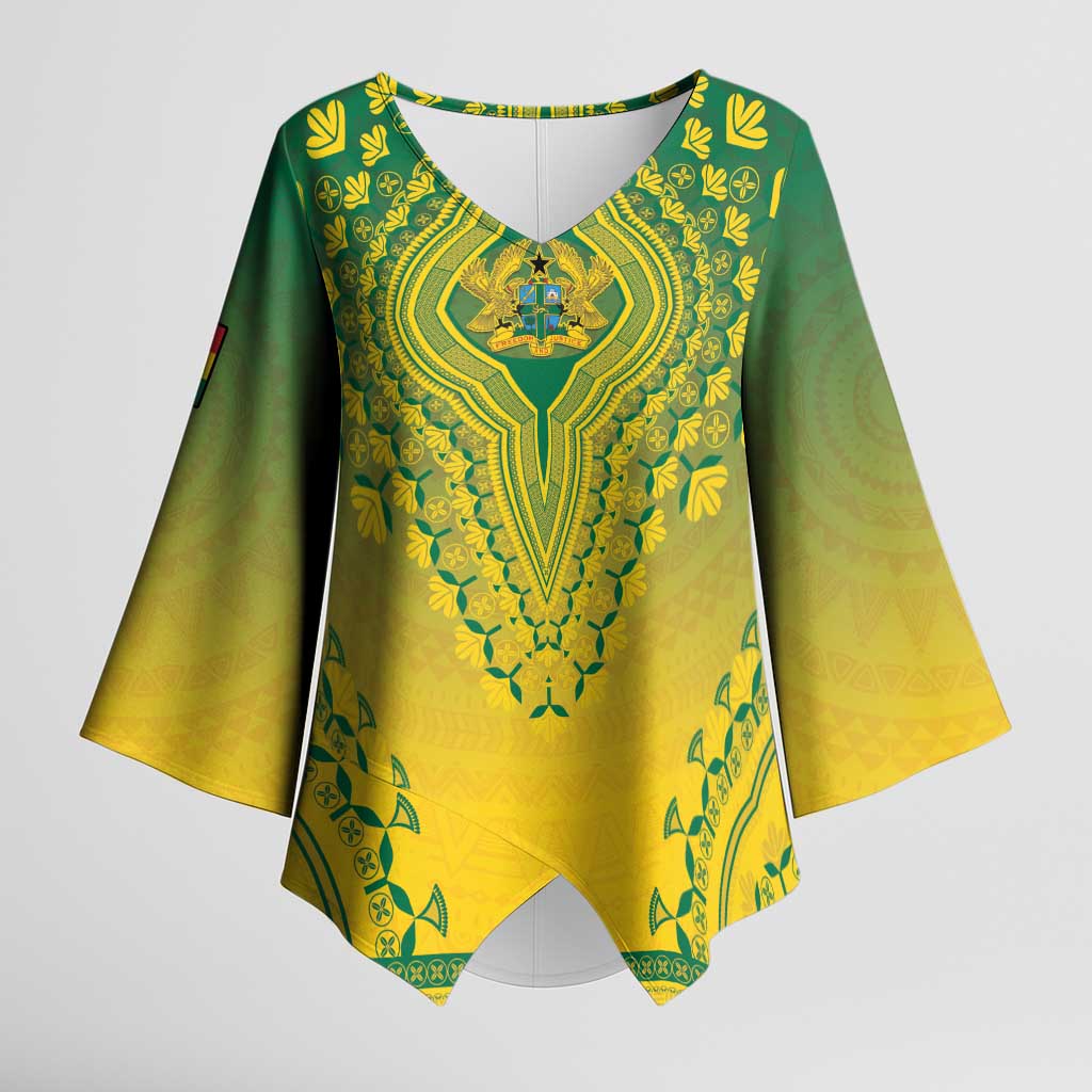 Personalized Ghana African Dashiki Kimono Sleeve Blouse - Wonder Print Shop