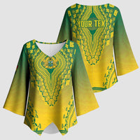 Personalized Ghana African Dashiki Kimono Sleeve Blouse - Wonder Print Shop
