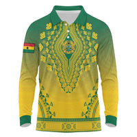 Personalized Ghana African Dashiki Long Sleeve Polo Shirt - Wonder Print Shop
