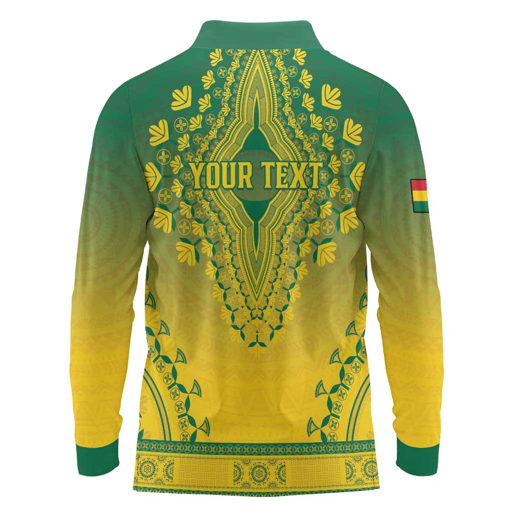 Personalized Ghana African Dashiki Long Sleeve Polo Shirt - Wonder Print Shop
