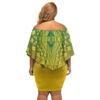 Personalized Ghana African Dashiki Off Shoulder Short Dress - Wonder Print Shop