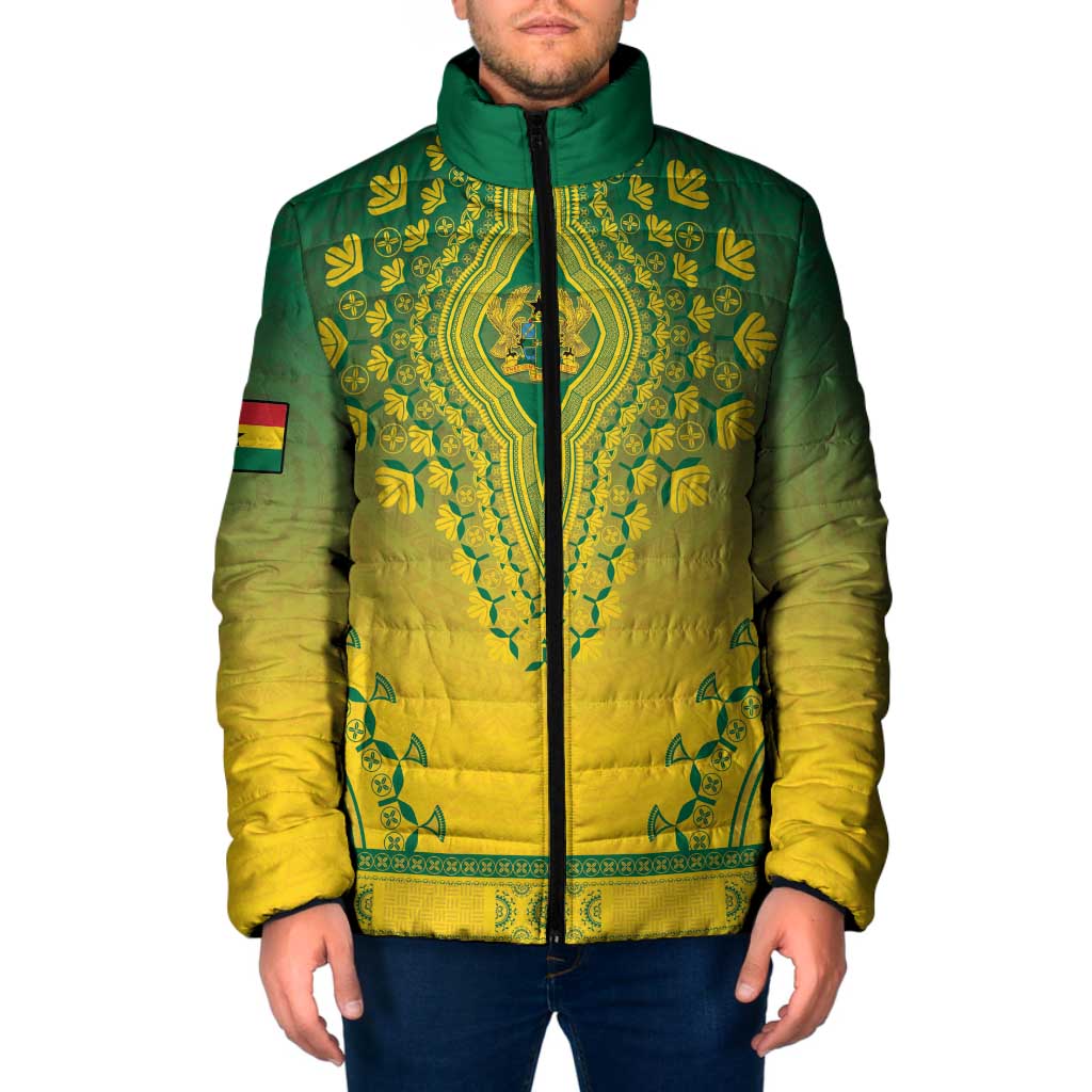 Personalized Ghana African Dashiki Padded Jacket - Wonder Print Shop