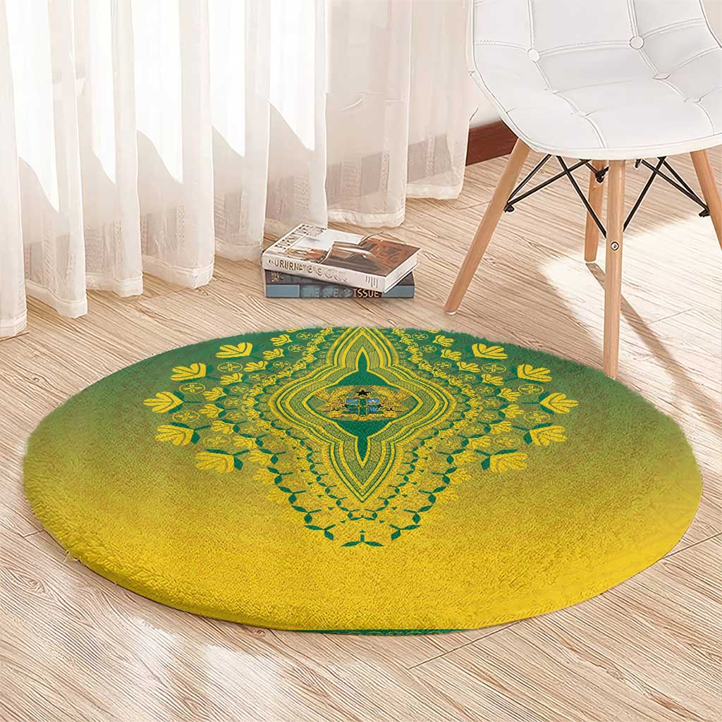Ghana African Dashiki Round Carpet - Wonder Print Shop
