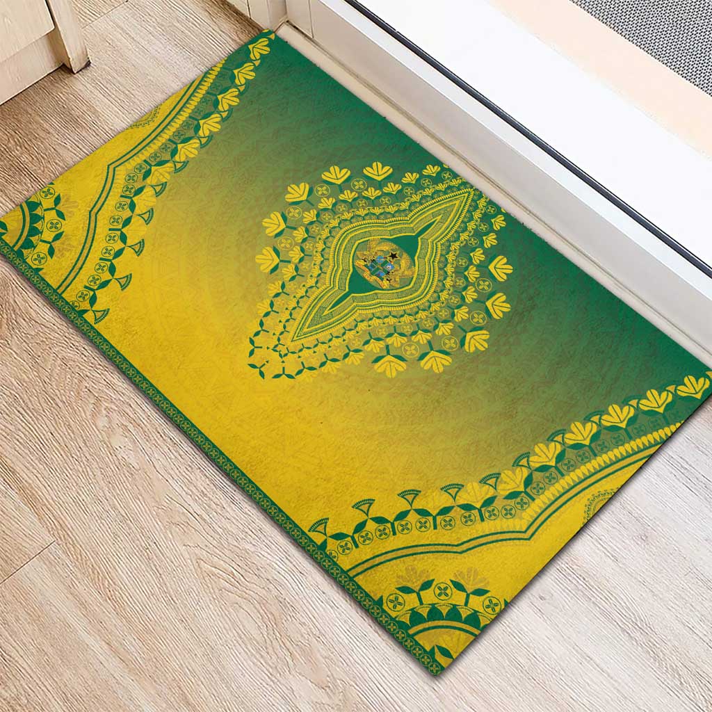 Ghana African Dashiki Rubber Doormat - Wonder Print Shop