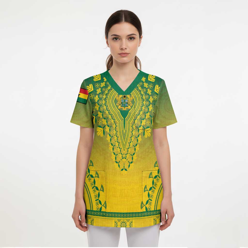 Personalized Ghana African Dashiki Scrub Top - Wonder Print Shop