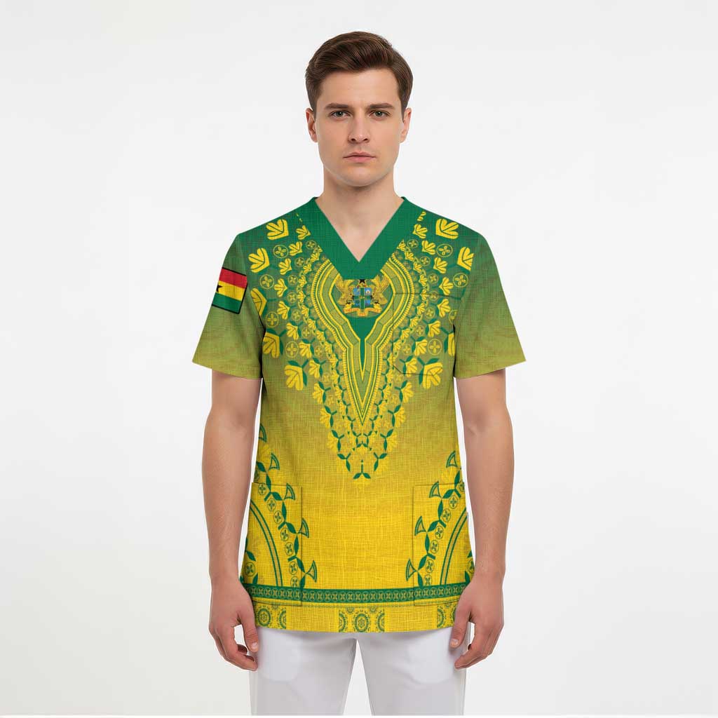 Personalized Ghana African Dashiki Scrub Top - Wonder Print Shop