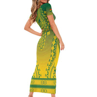 Personalized Ghana African Dashiki Short Sleeve Bodycon Dress - Wonder Print Shop