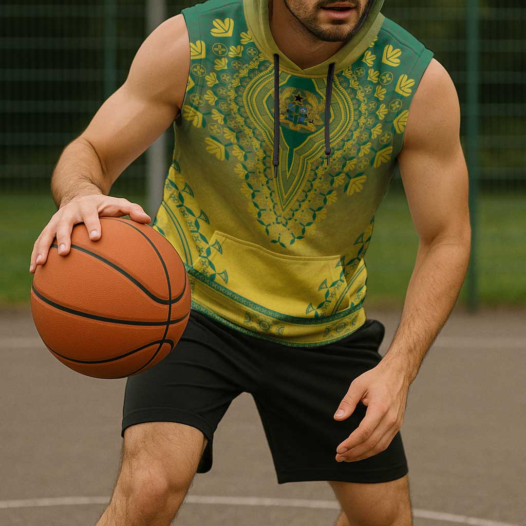 Personalized Ghana African Dashiki Sleeveless Hoodie - Wonder Print Shop