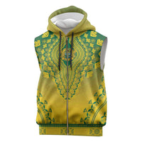 Personalized Ghana African Dashiki Sleeveless Zip Hoodie - Wonder Print Shop