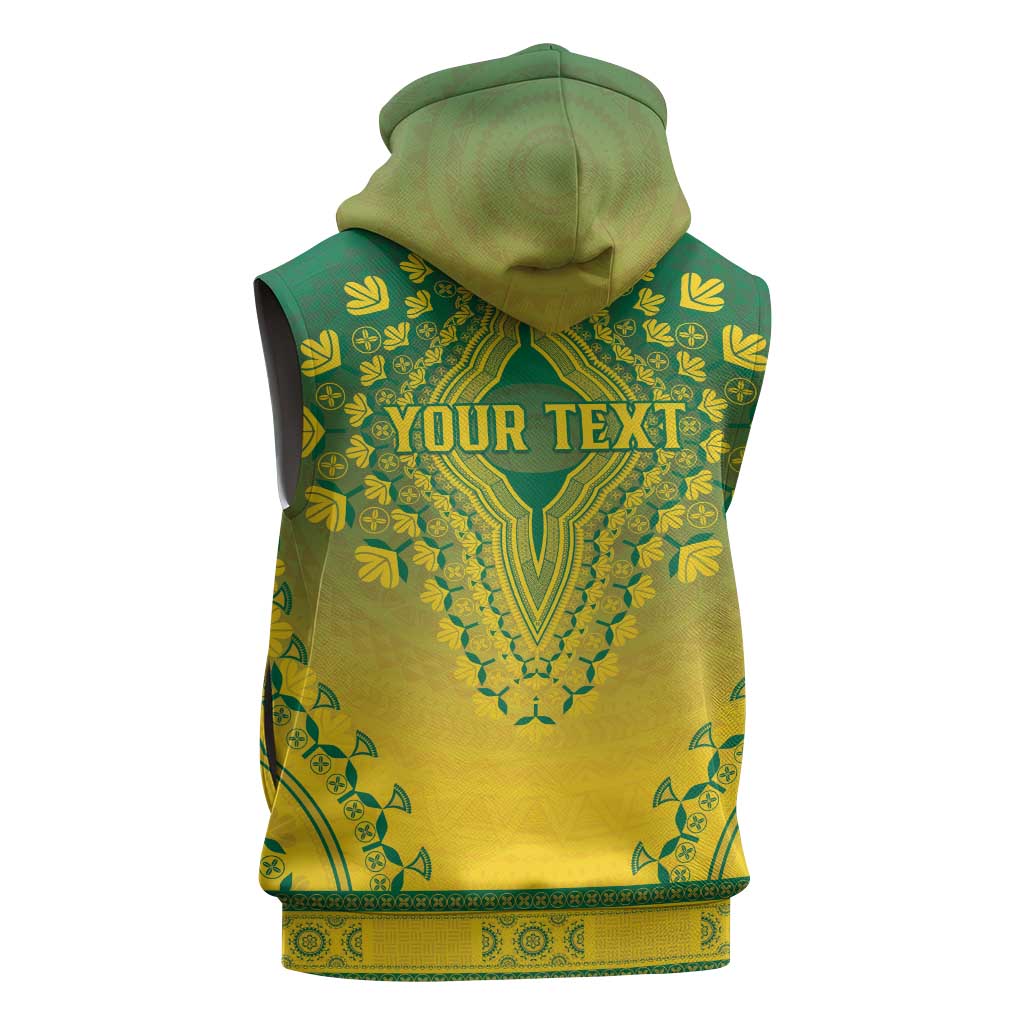 Personalized Ghana African Dashiki Sleeveless Zip Hoodie - Wonder Print Shop