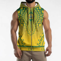 Personalized Ghana African Dashiki Sleeveless Zip Hoodie - Wonder Print Shop