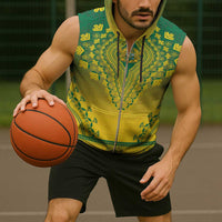 Personalized Ghana African Dashiki Sleeveless Zip Hoodie - Wonder Print Shop