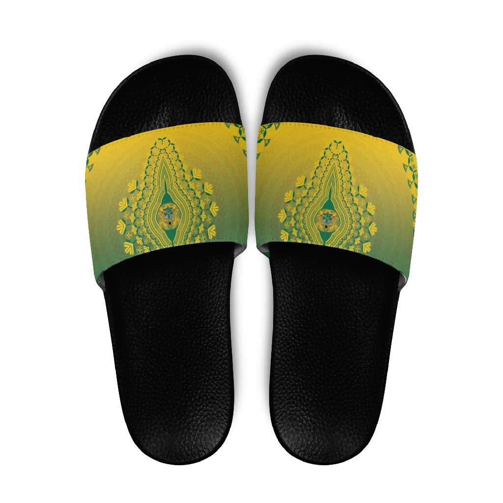 Ghana African Dashiki Slide Sandals - Wonder Print Shop