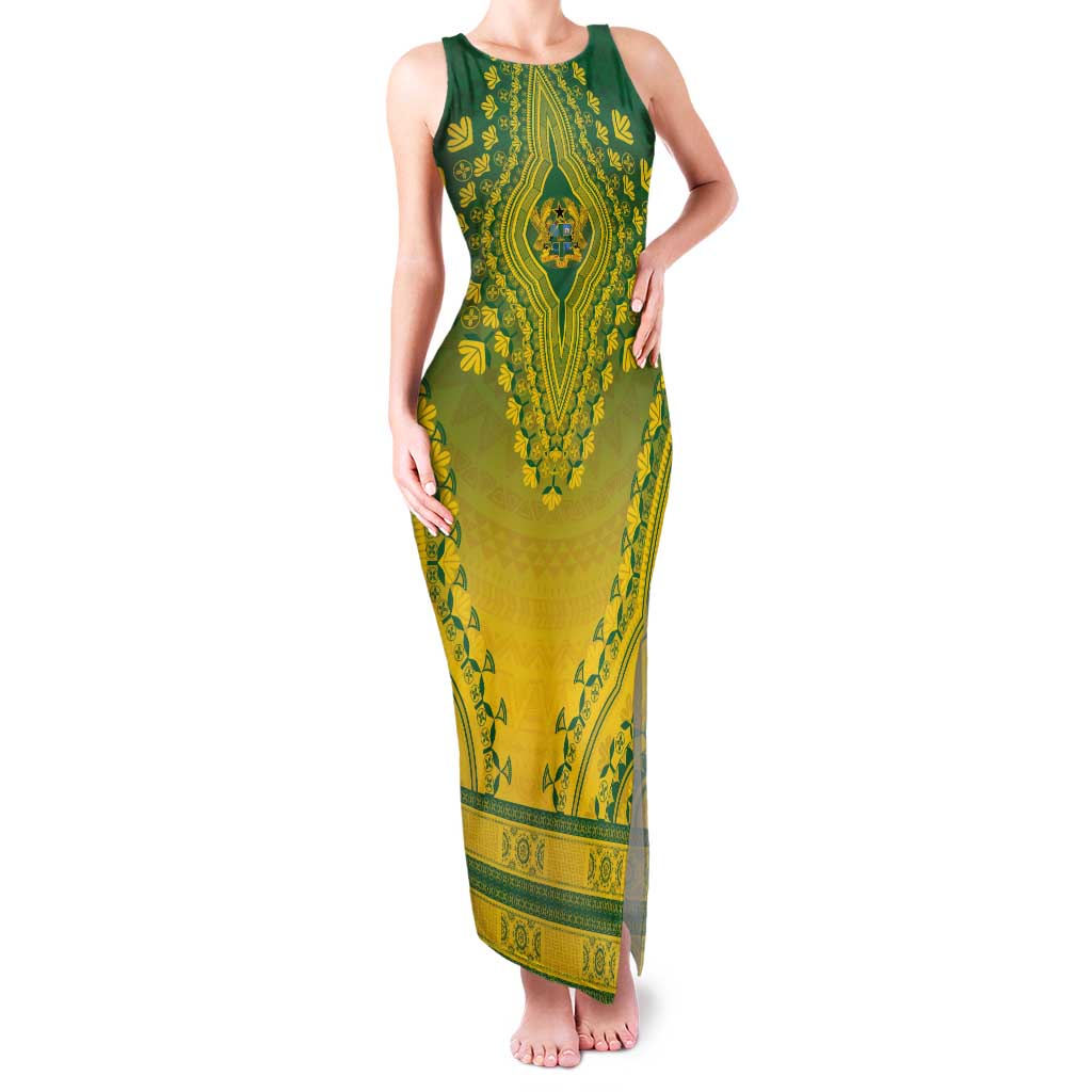 Personalized Ghana African Dashiki Tank Maxi Dress - Wonder Print Shop
