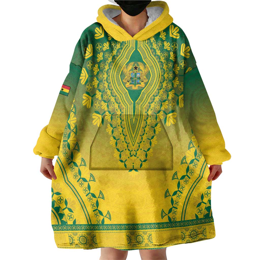 Personalized Ghana African Dashiki Wearable Blanket Hoodie - Wonder Print Shop