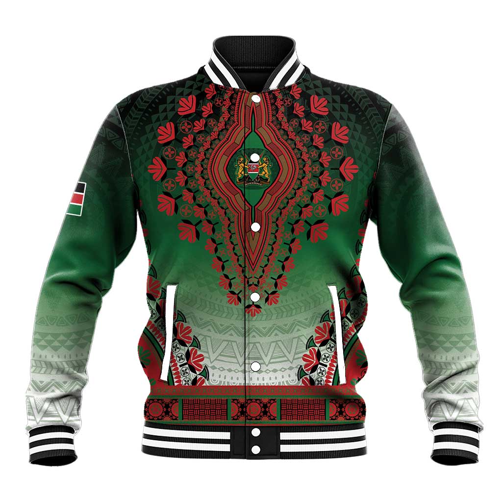 Personalized Kenya African Dashiki Baseball Jacket - Wonder Print Shop
