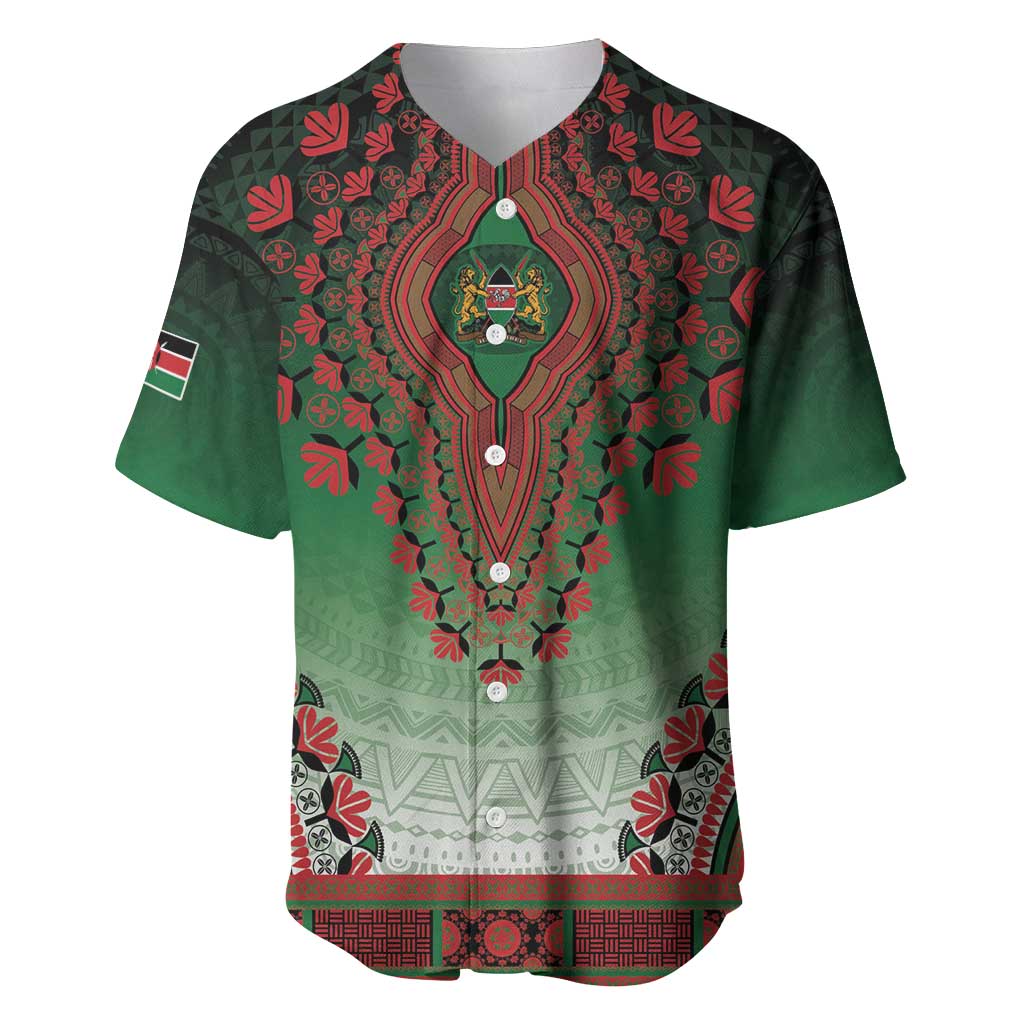 Personalized Kenya African Dashiki Baseball Jersey - Wonder Print Shop