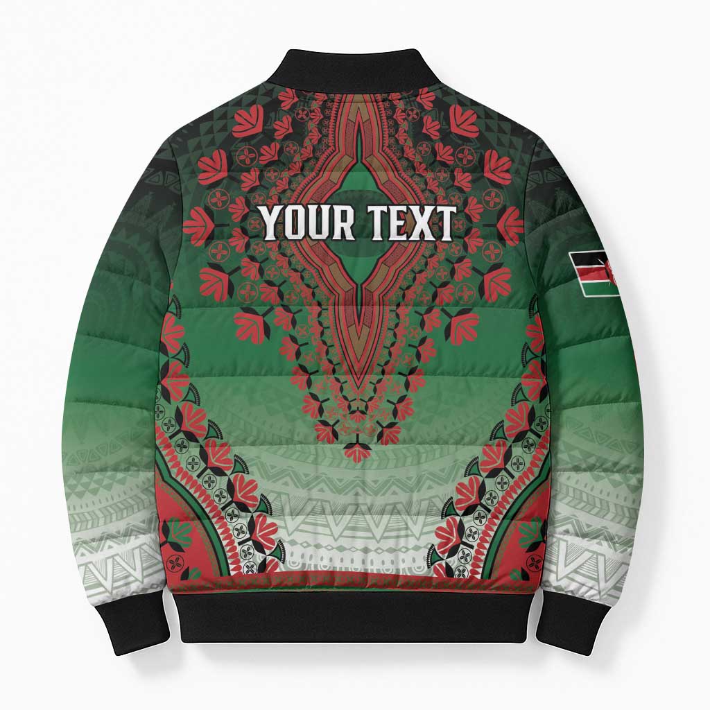 Personalized Kenya African Dashiki Bomber Puffer Jacket - Wonder Print Shop
