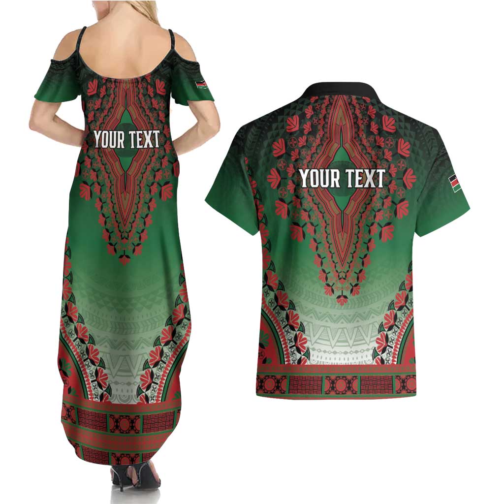 Personalized Kenya African Dashiki Couples Matching Summer Maxi Dress and Hawaiian Shirt - Wonder Print Shop