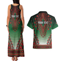 Personalized Kenya African Dashiki Couples Matching Tank Maxi Dress and Hawaiian Shirt - Wonder Print Shop