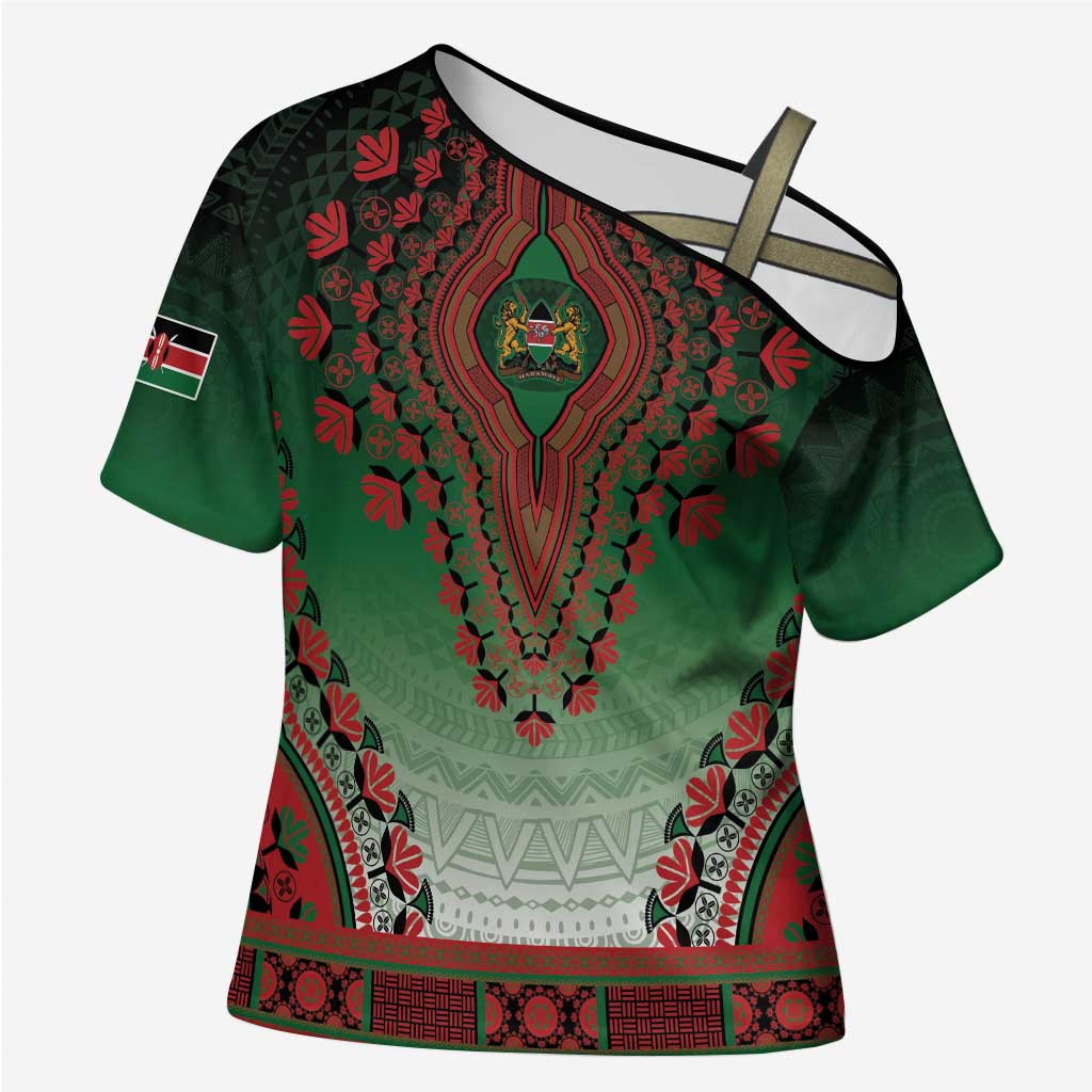 Personalized Kenya African Dashiki Cross Shoulder Shirt - Wonder Print Shop