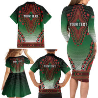 Personalized Kenya African Dashiki Family Matching Long Sleeve Bodycon Dress and Hawaiian Shirt - Wonder Print Shop