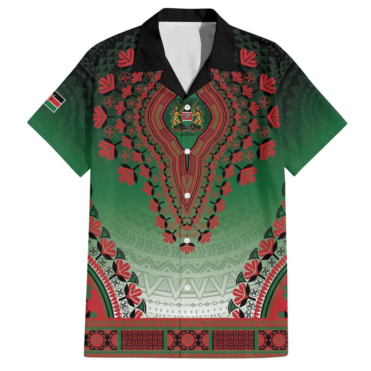 Personalized Kenya African Dashiki Family Matching Off The Shoulder Long Sleeve Dress and Hawaiian Shirt - Wonder Print Shop