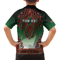 Personalized Kenya African Dashiki Family Matching Off Shoulder Short Dress and Hawaiian Shirt - Wonder Print Shop