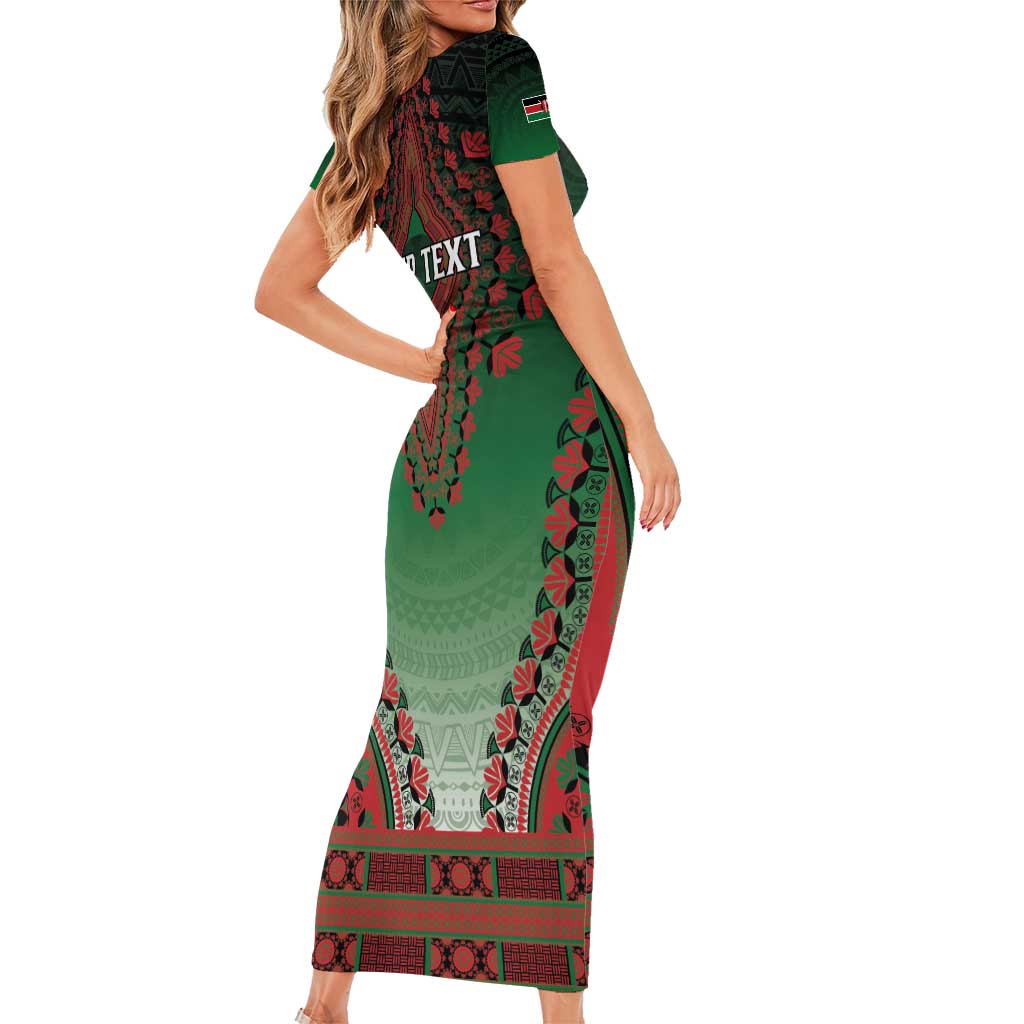 Personalized Kenya African Dashiki Family Matching Short Sleeve Bodycon Dress and Hawaiian Shirt - Wonder Print Shop