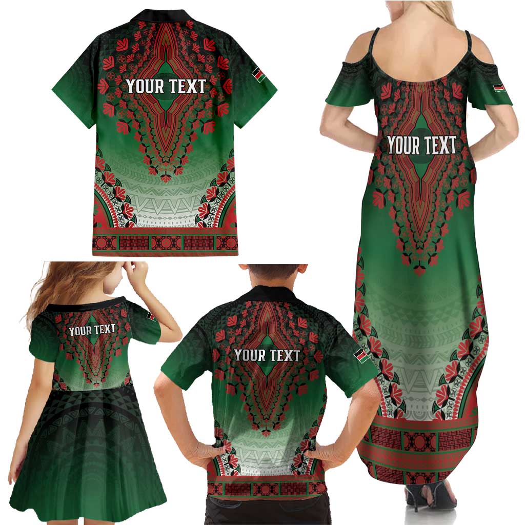 Personalized Kenya African Dashiki Family Matching Summer Maxi Dress and Hawaiian Shirt - Wonder Print Shop
