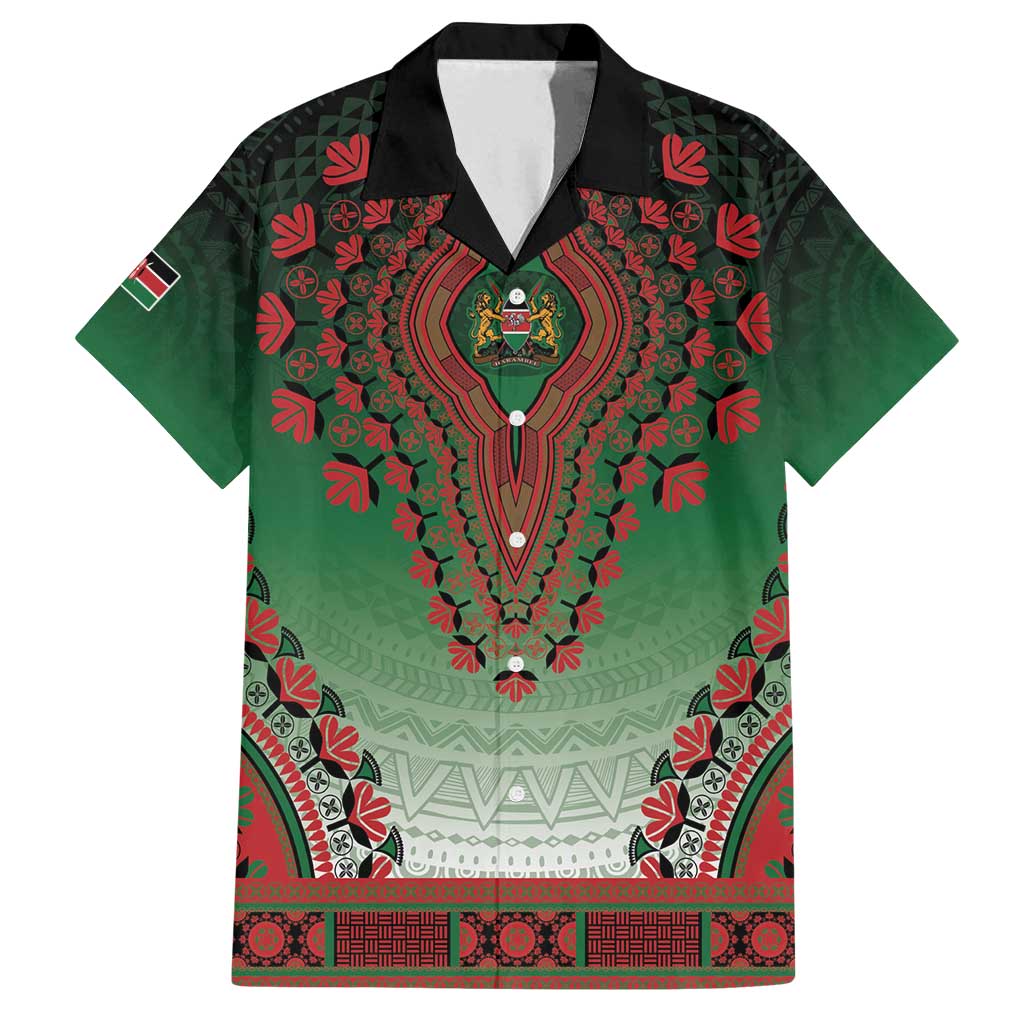 Personalized Kenya African Dashiki Family Matching Tank Maxi Dress and Hawaiian Shirt - Wonder Print Shop