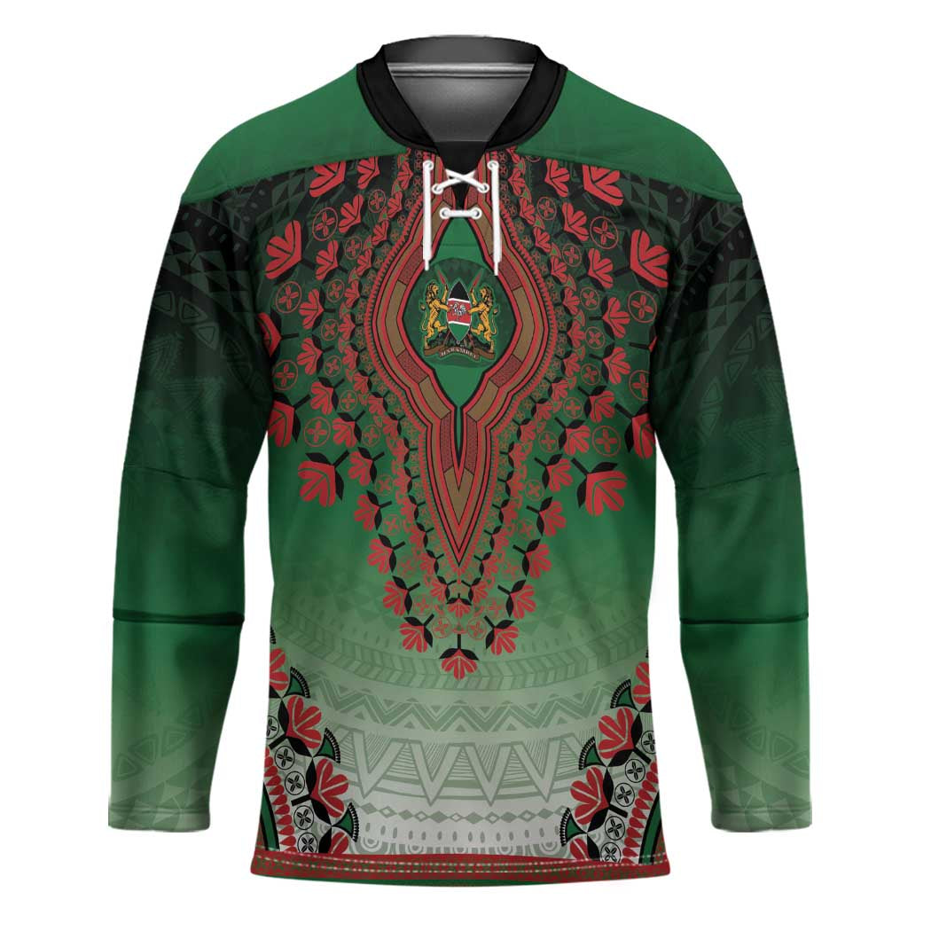 Personalized Kenya African Dashiki Hockey Jersey - Wonder Print Shop