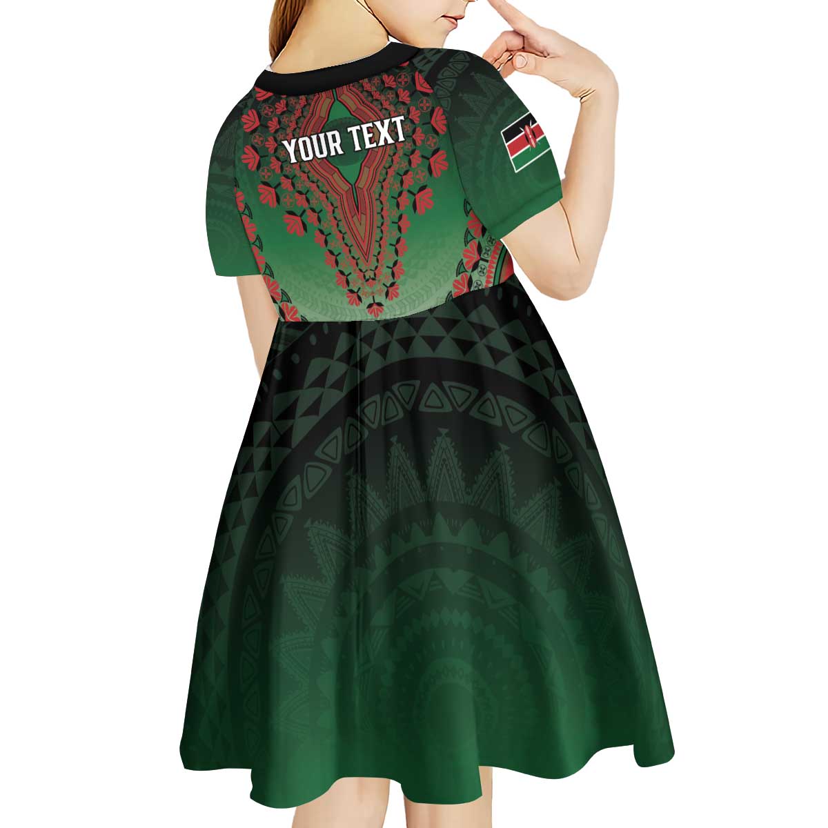 Personalized Kenya African Dashiki Kid Short Sleeve Dress - Wonder Print Shop