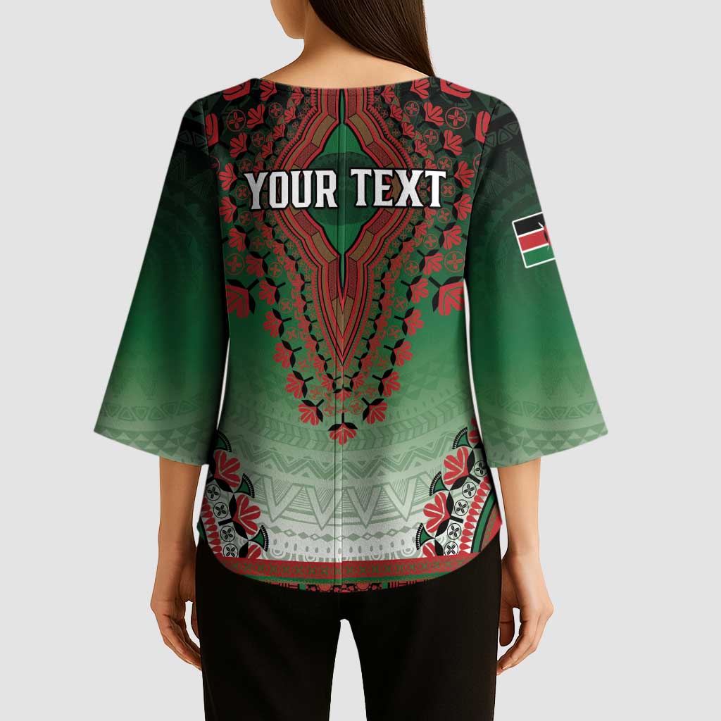 Personalized Kenya African Dashiki Kimono Sleeve Blouse - Wonder Print Shop