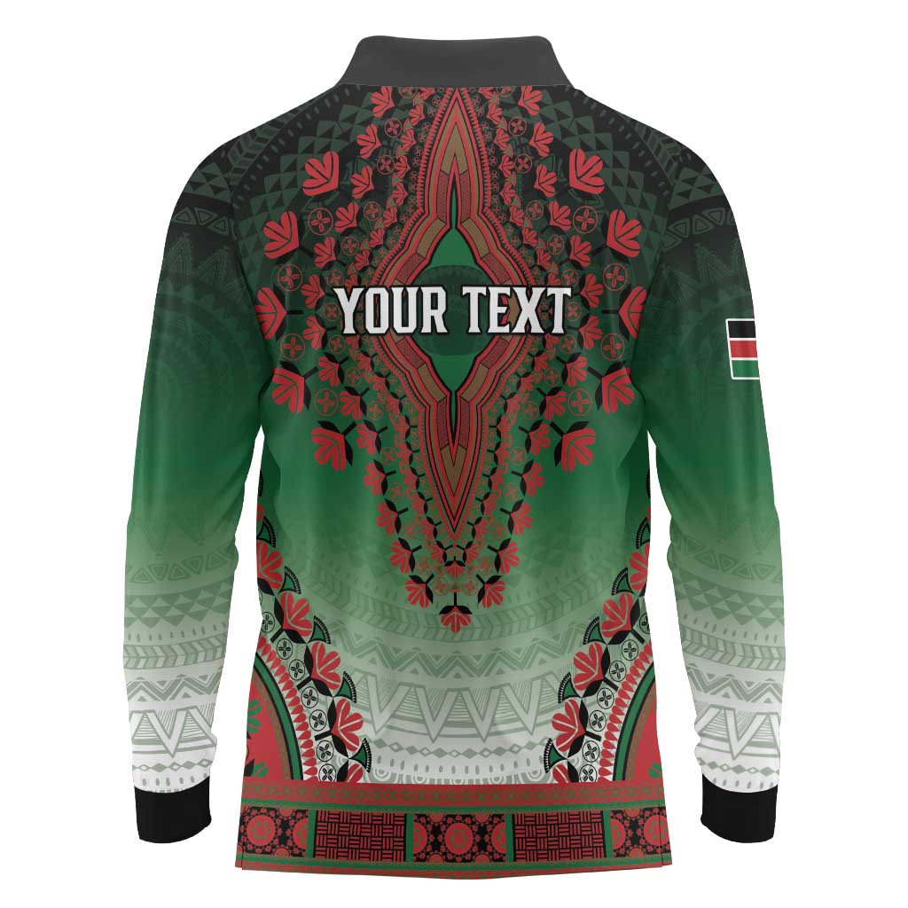Personalized Kenya African Dashiki Long Sleeve Polo Shirt - Wonder Print Shop