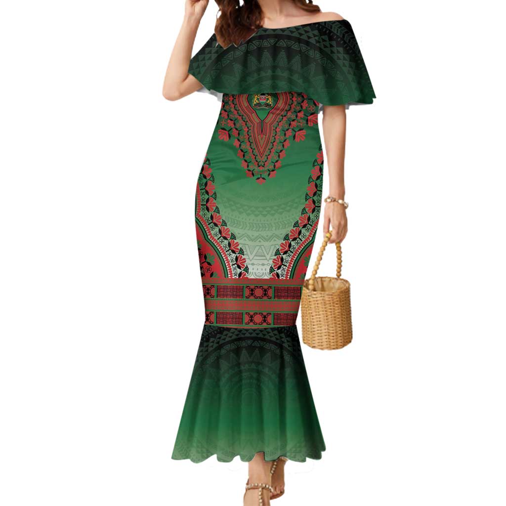 Personalized Kenya African Dashiki Mermaid Dress - Wonder Print Shop