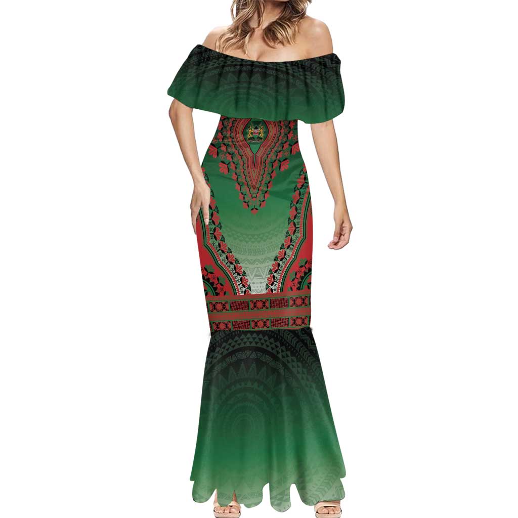 Personalized Kenya African Dashiki Mermaid Dress - Wonder Print Shop