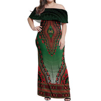 Personalized Kenya African Dashiki Off Shoulder Maxi Dress - Wonder Print Shop