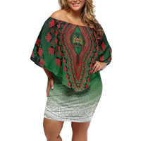 Personalized Kenya African Dashiki Off Shoulder Short Dress - Wonder Print Shop