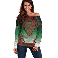 Personalized Kenya African Dashiki Off Shoulder Sweater - Wonder Print Shop