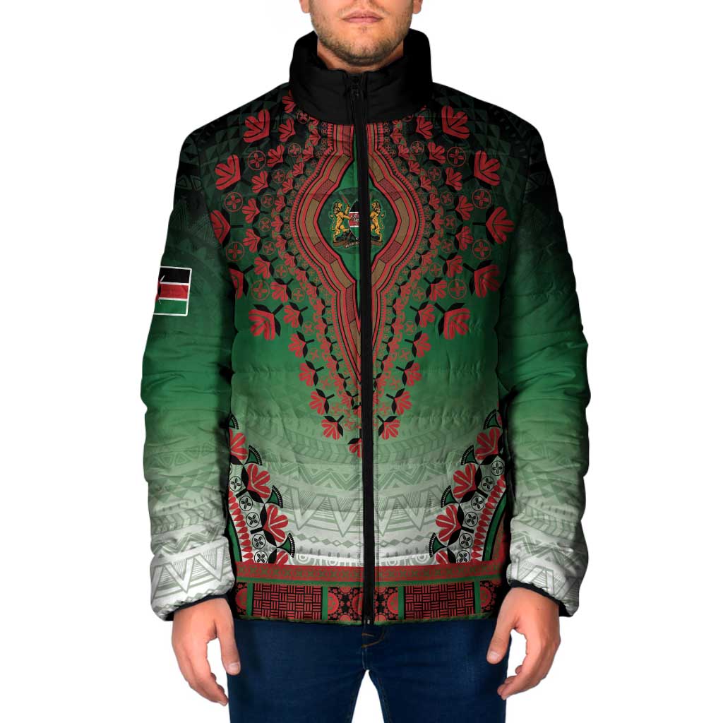 Personalized Kenya African Dashiki Padded Jacket - Wonder Print Shop