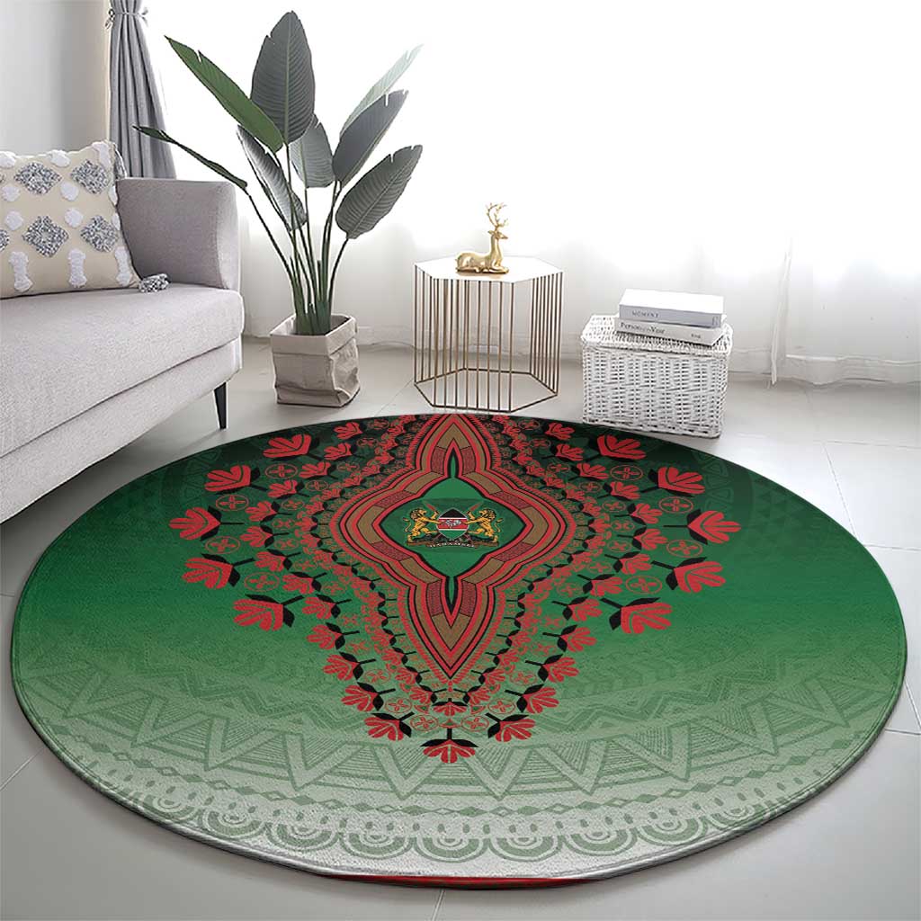 Kenya African Dashiki Round Carpet - Wonder Print Shop