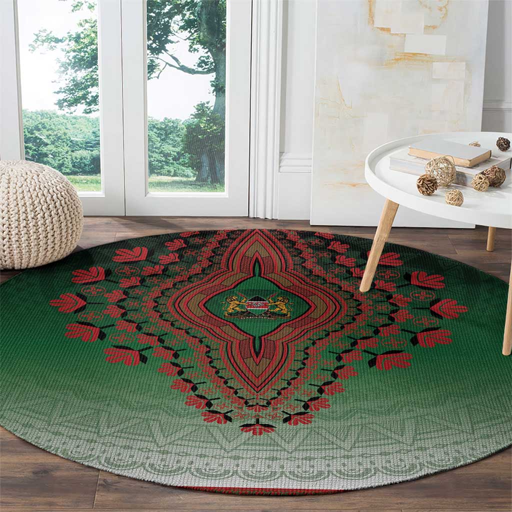 Kenya African Dashiki Round Carpet - Wonder Print Shop