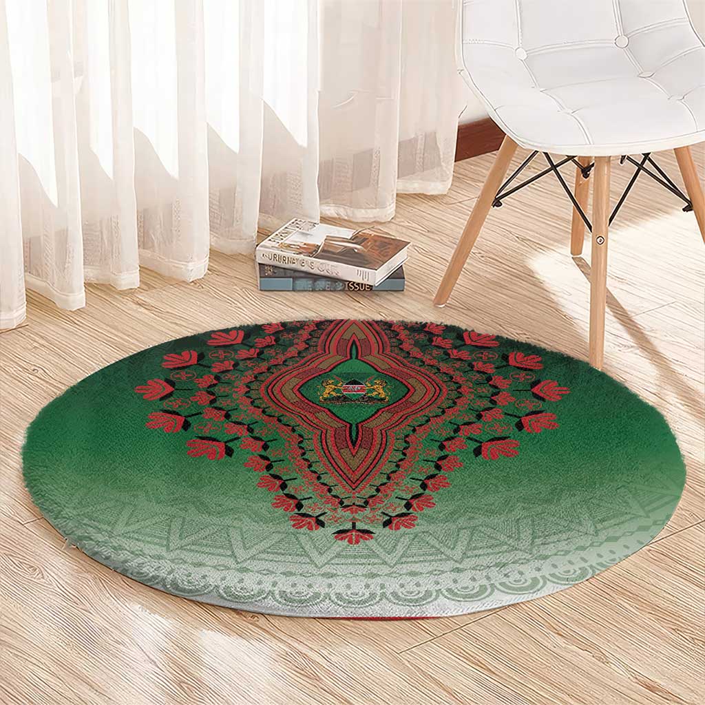 Kenya African Dashiki Round Carpet - Wonder Print Shop