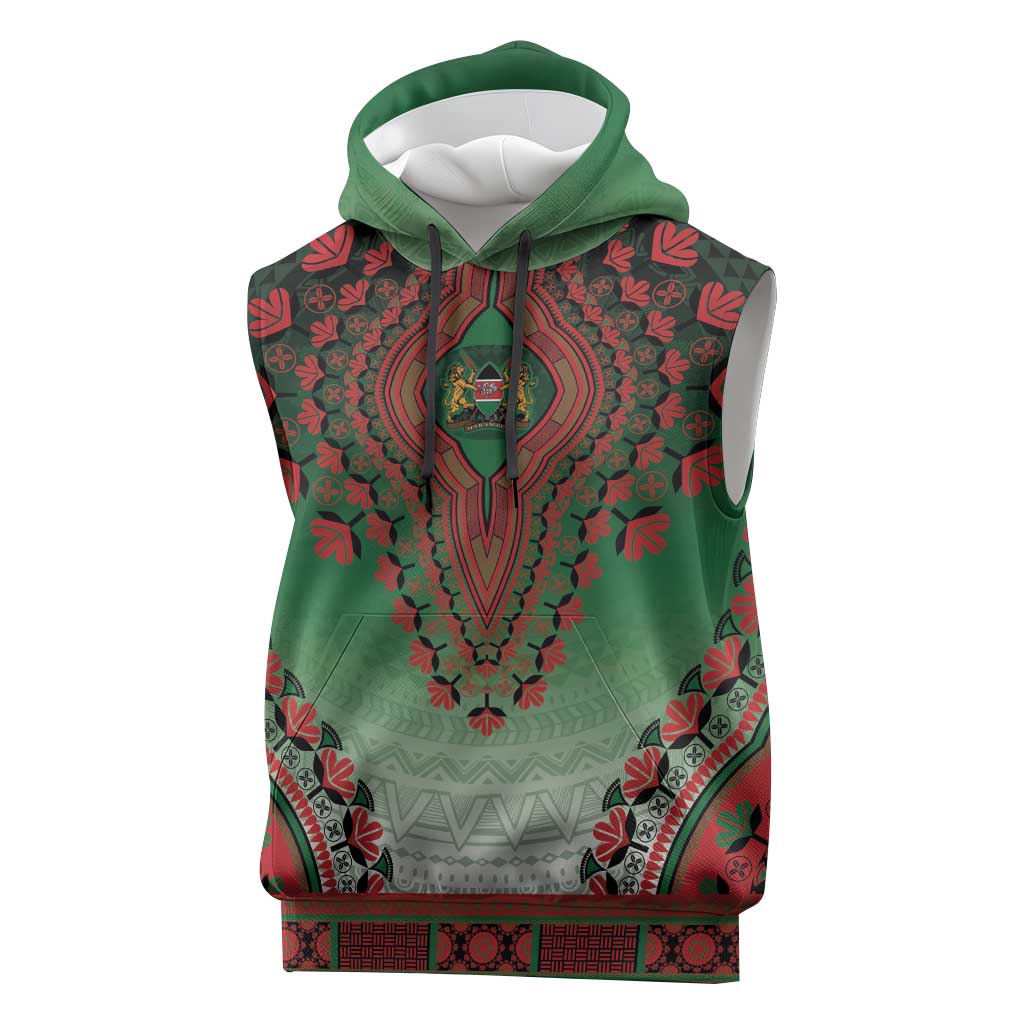 Personalized Kenya African Dashiki Sleeveless Hoodie - Wonder Print Shop